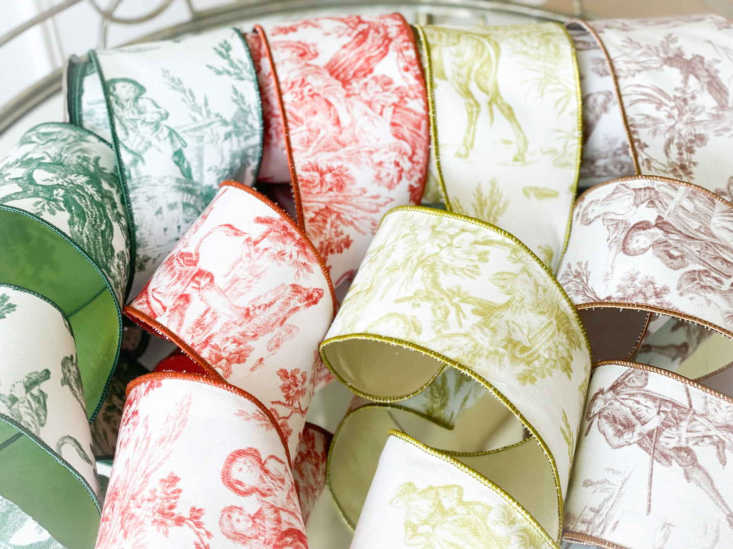 Green Toile Ribbon