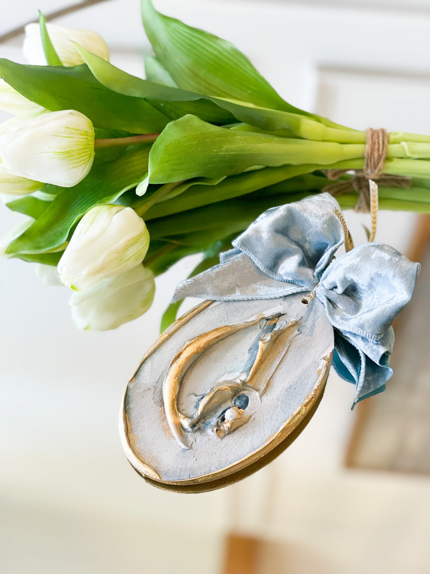 Wooden Oyster Ornament