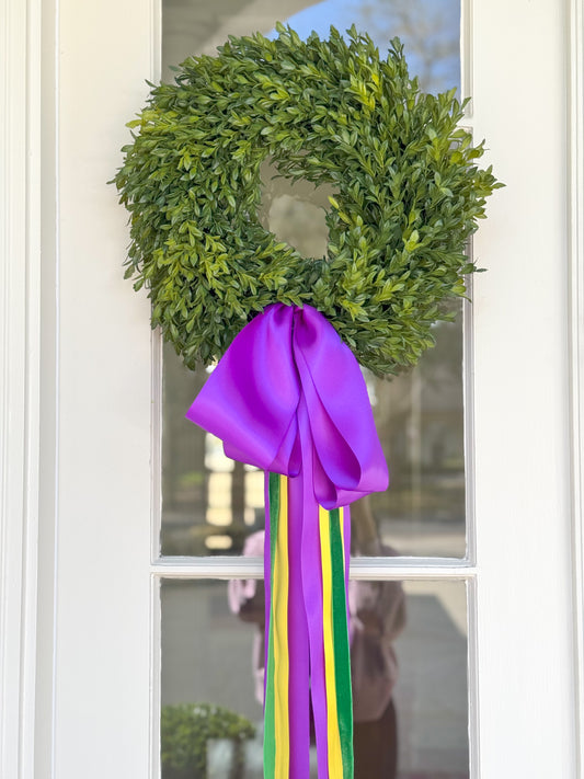 Queen of the Krewe Tea Leaf Wreath And Bow