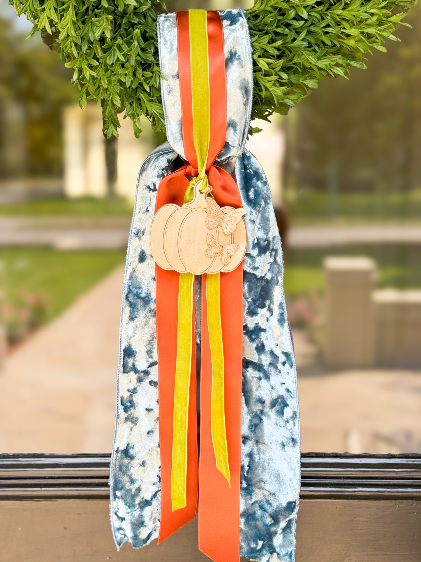 Le Papillon Pumpkin Wreath And Sash