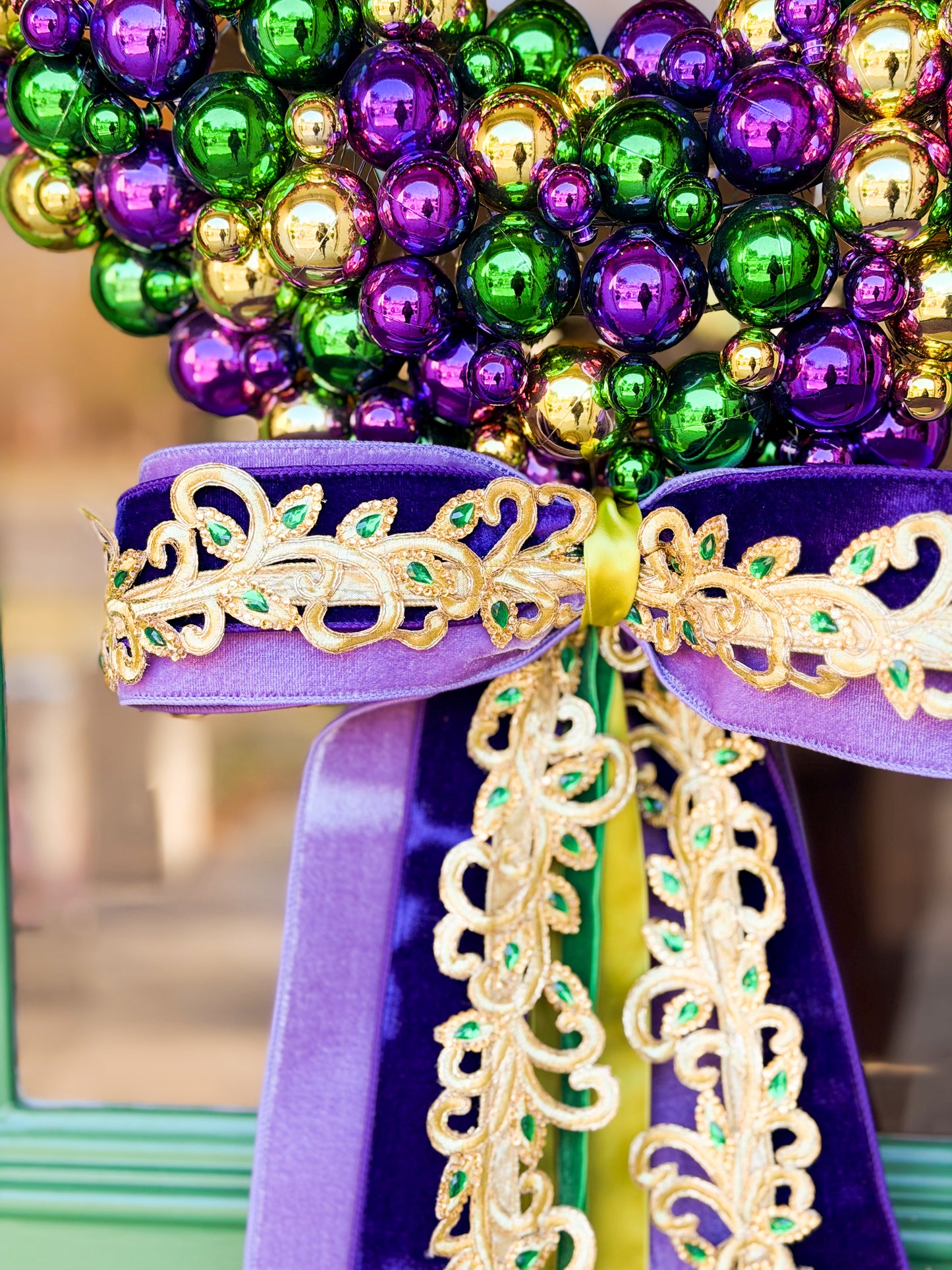 Second Line Luxe Mardi Gras Wreath