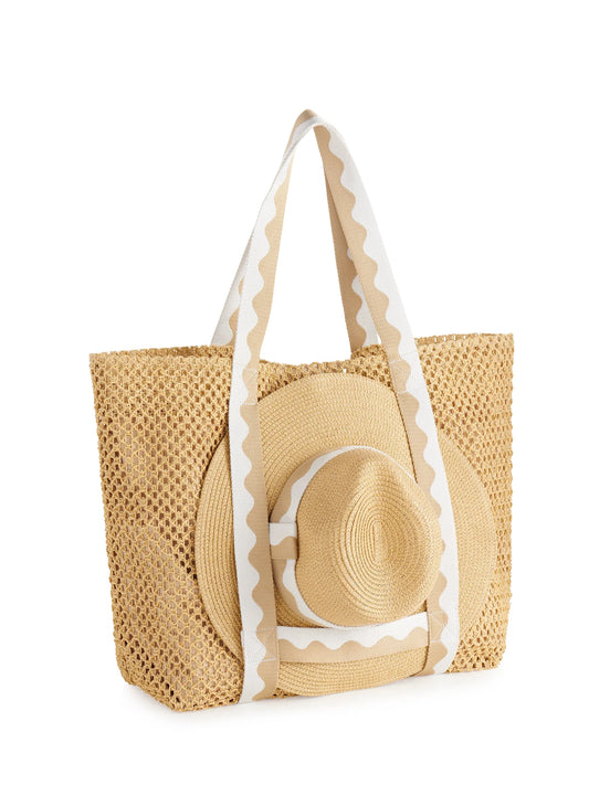 Sand Antigua Tote and Hat Set