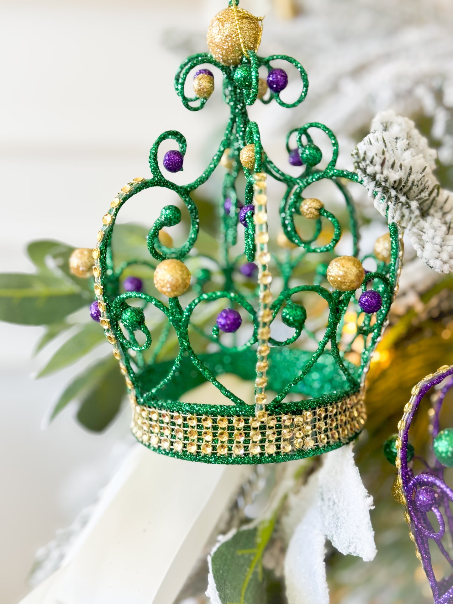 Set Of Three Glitter Crowns