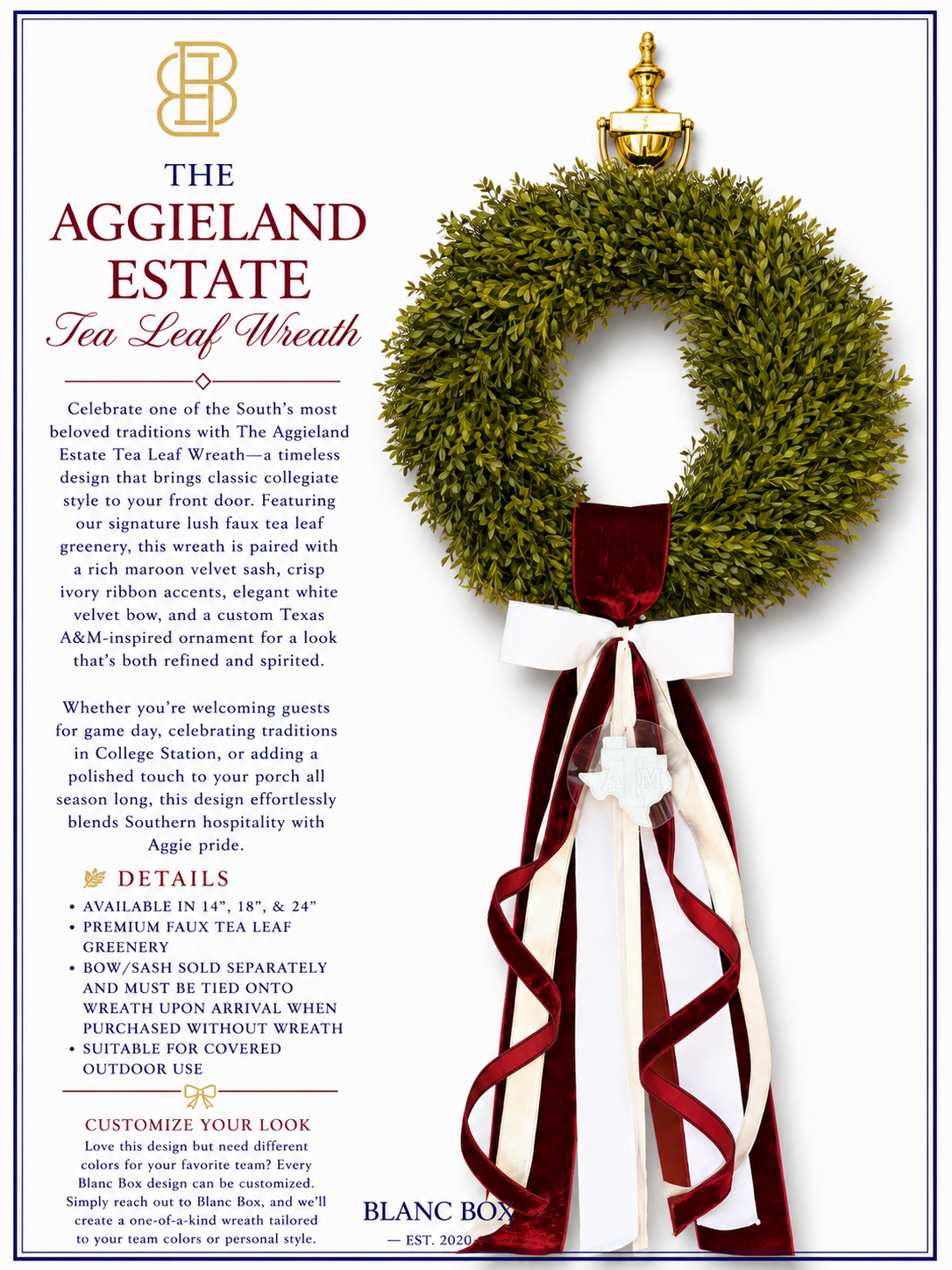 The Aggieland Estate Tea Leaf Wreath