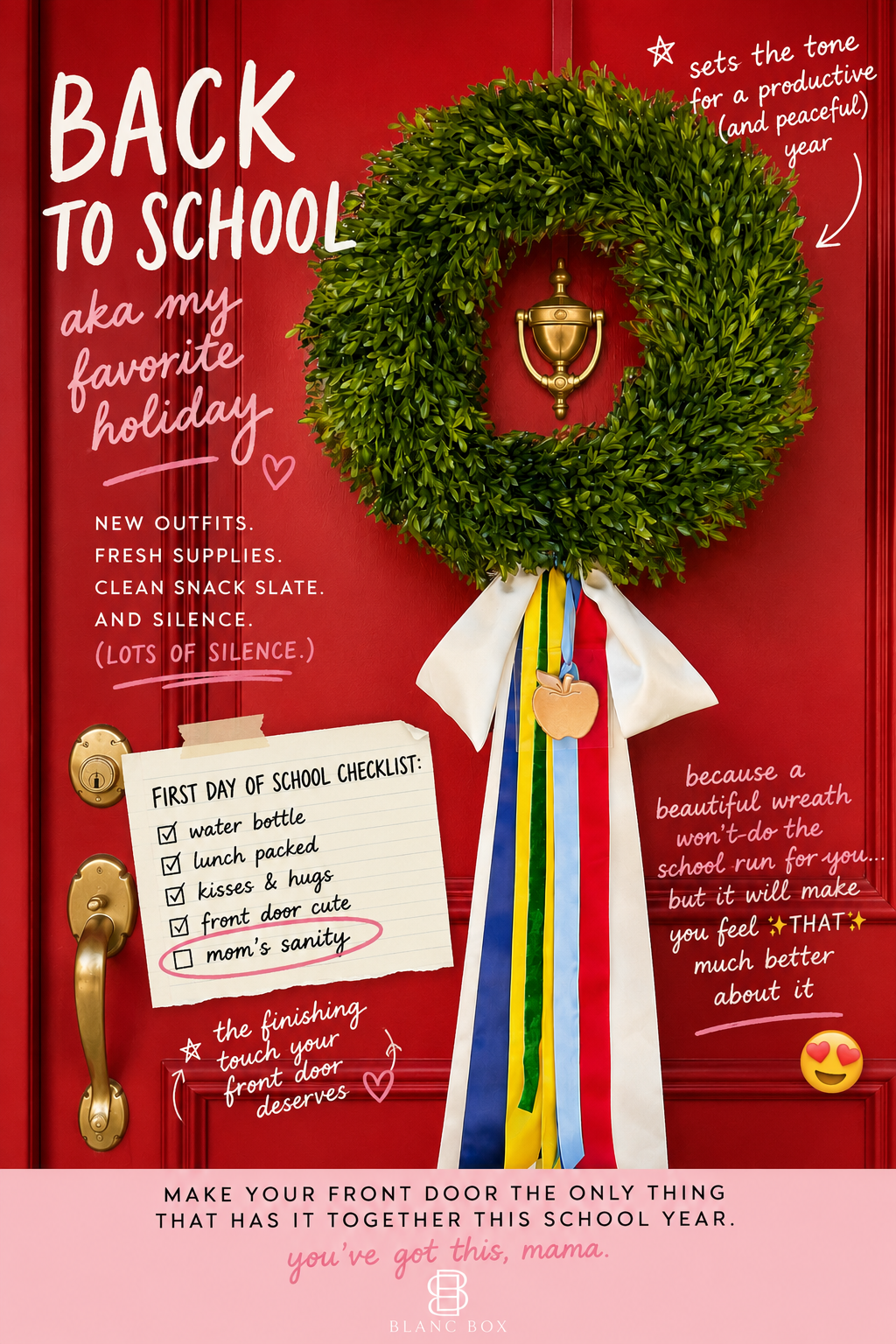 The Backpack And Bows Tea Leaf Wreath