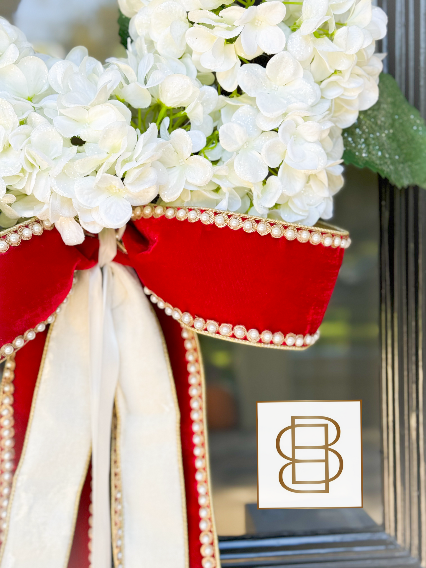 The Holiday Hydrangea Wreath And Bow