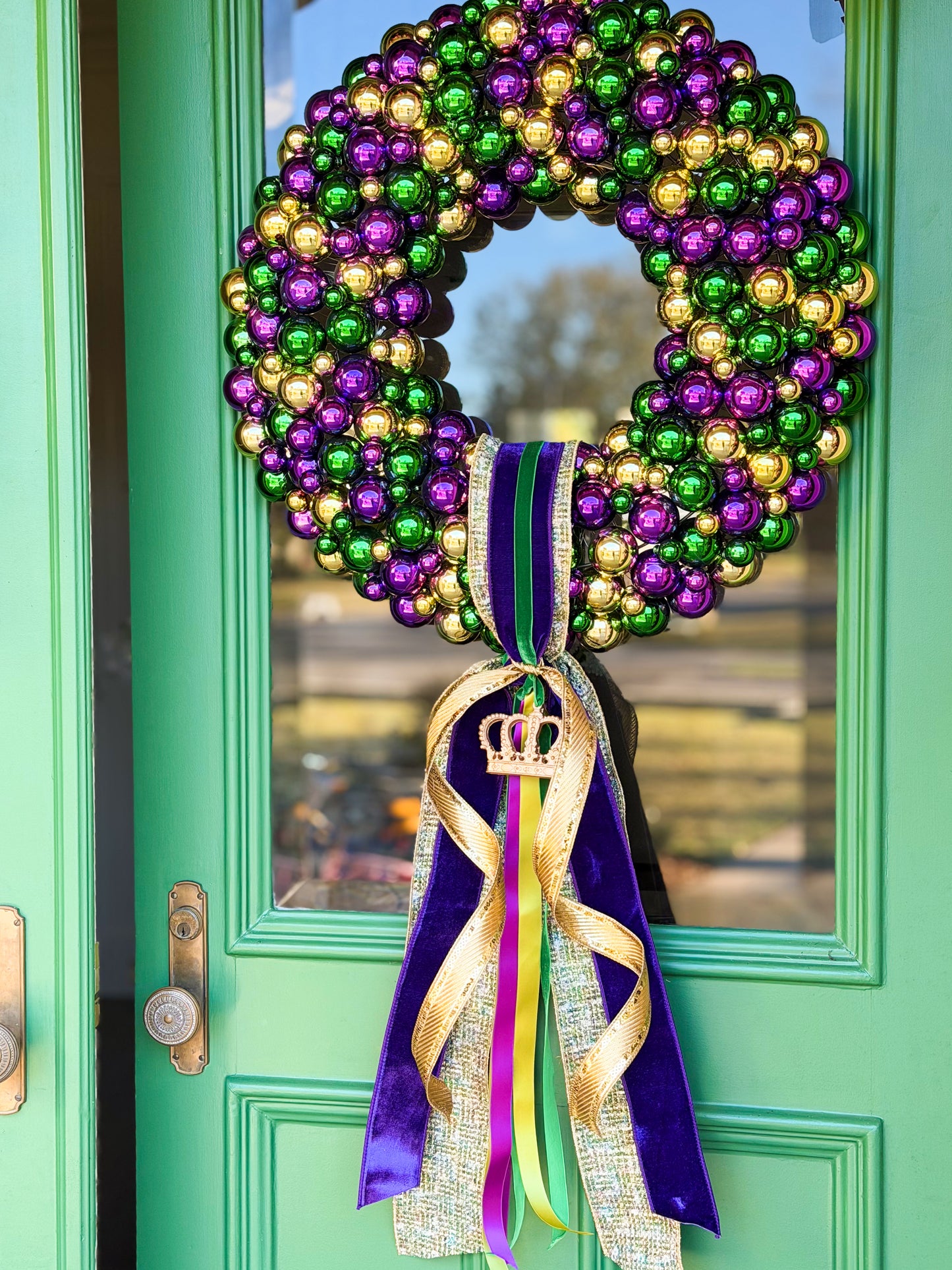 Les Trois Hues Mardi Gras Wreath