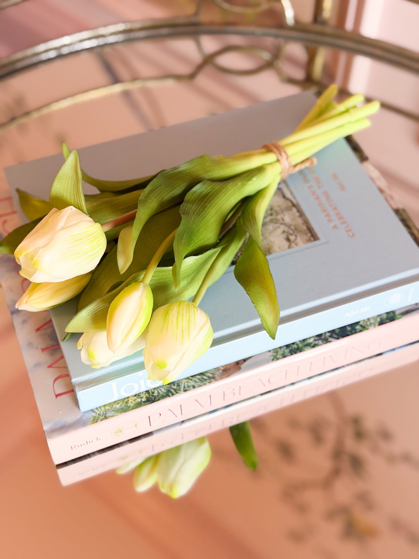 11.75” Real Touch White Tulips