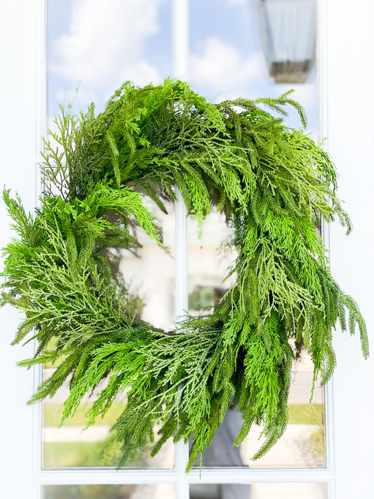 Norfolk Pine/ Cypress Mixed Wreath