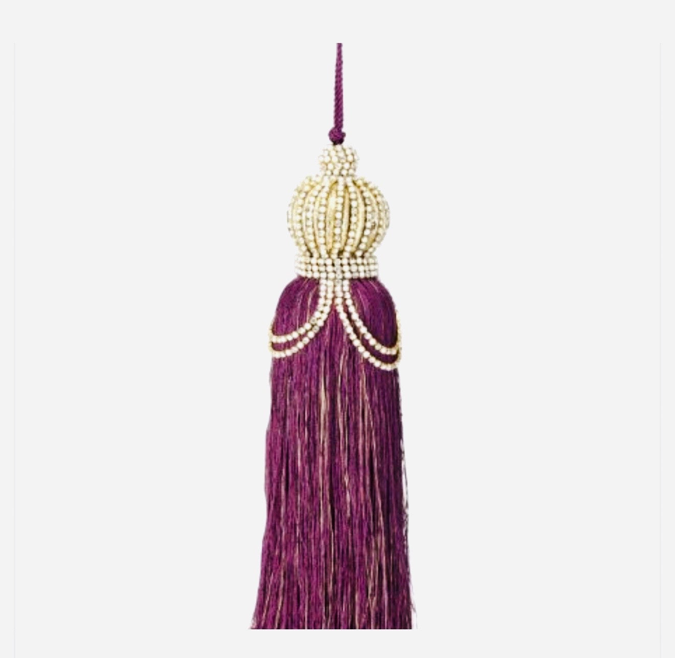10" PEARL W/JEWEL TASSEL ORNAMENT