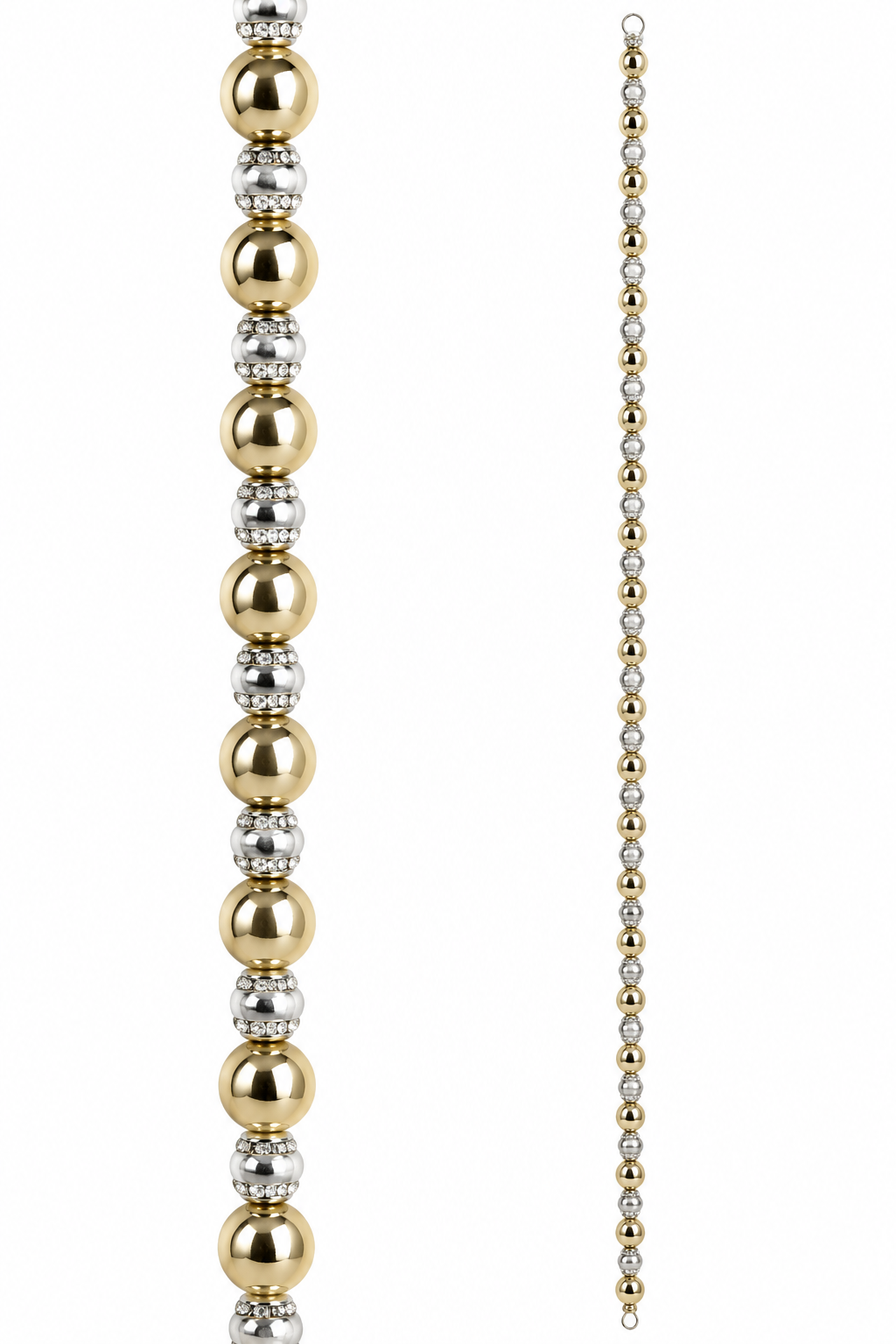 6’ Silver and Gold Beaded Garland