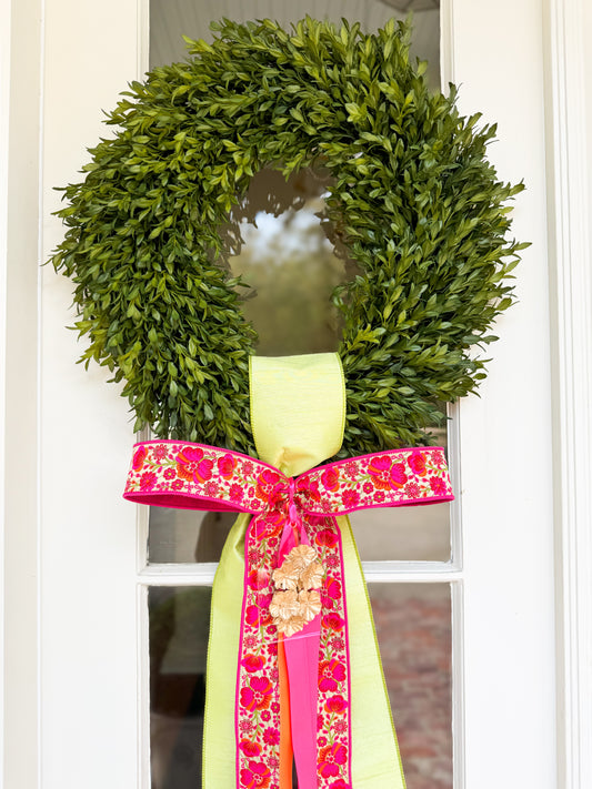 Lime Blossom Garden Tea Leaf Wreath