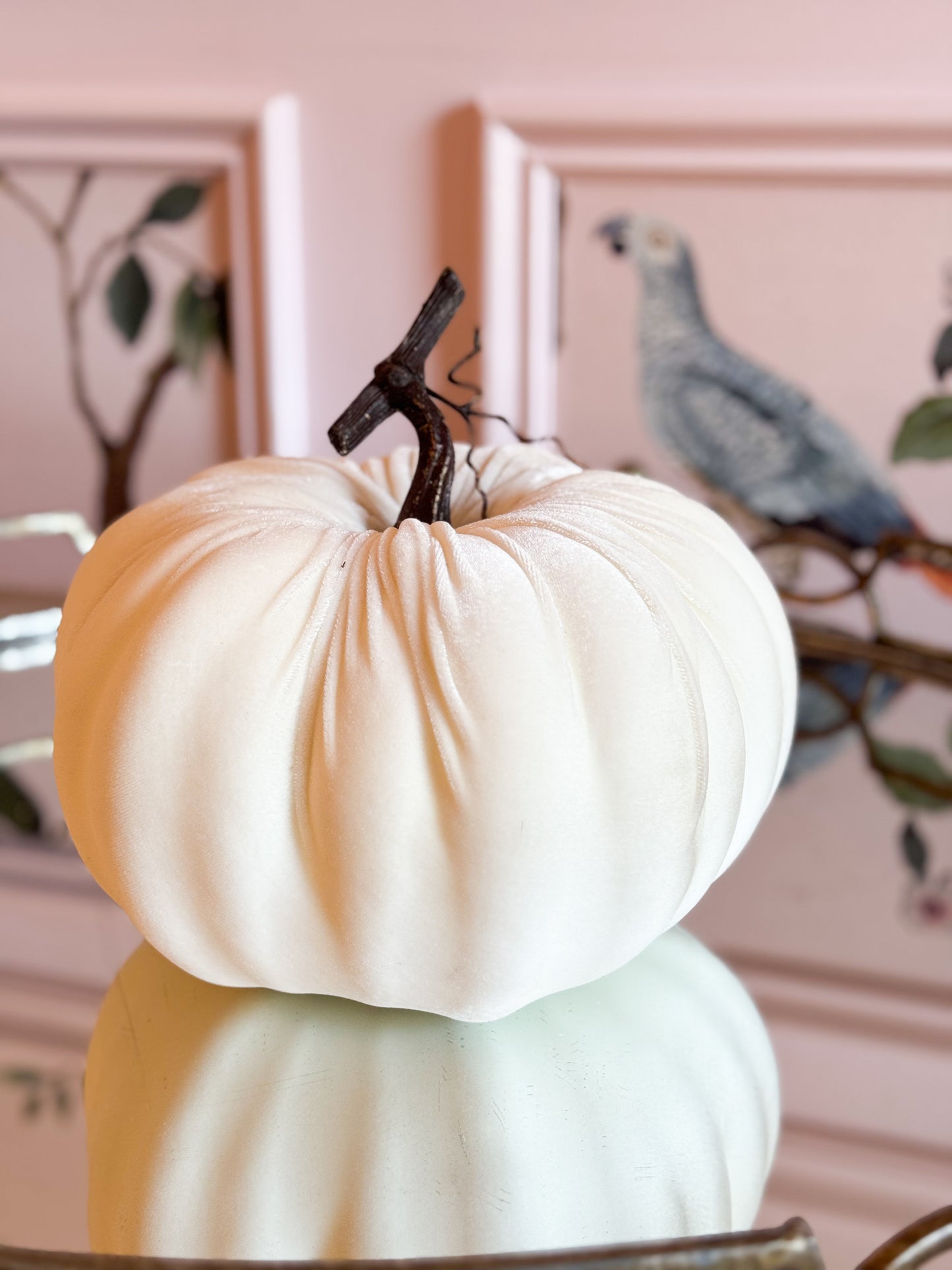 Ivory Luxe Velvet Pumpkin Trio