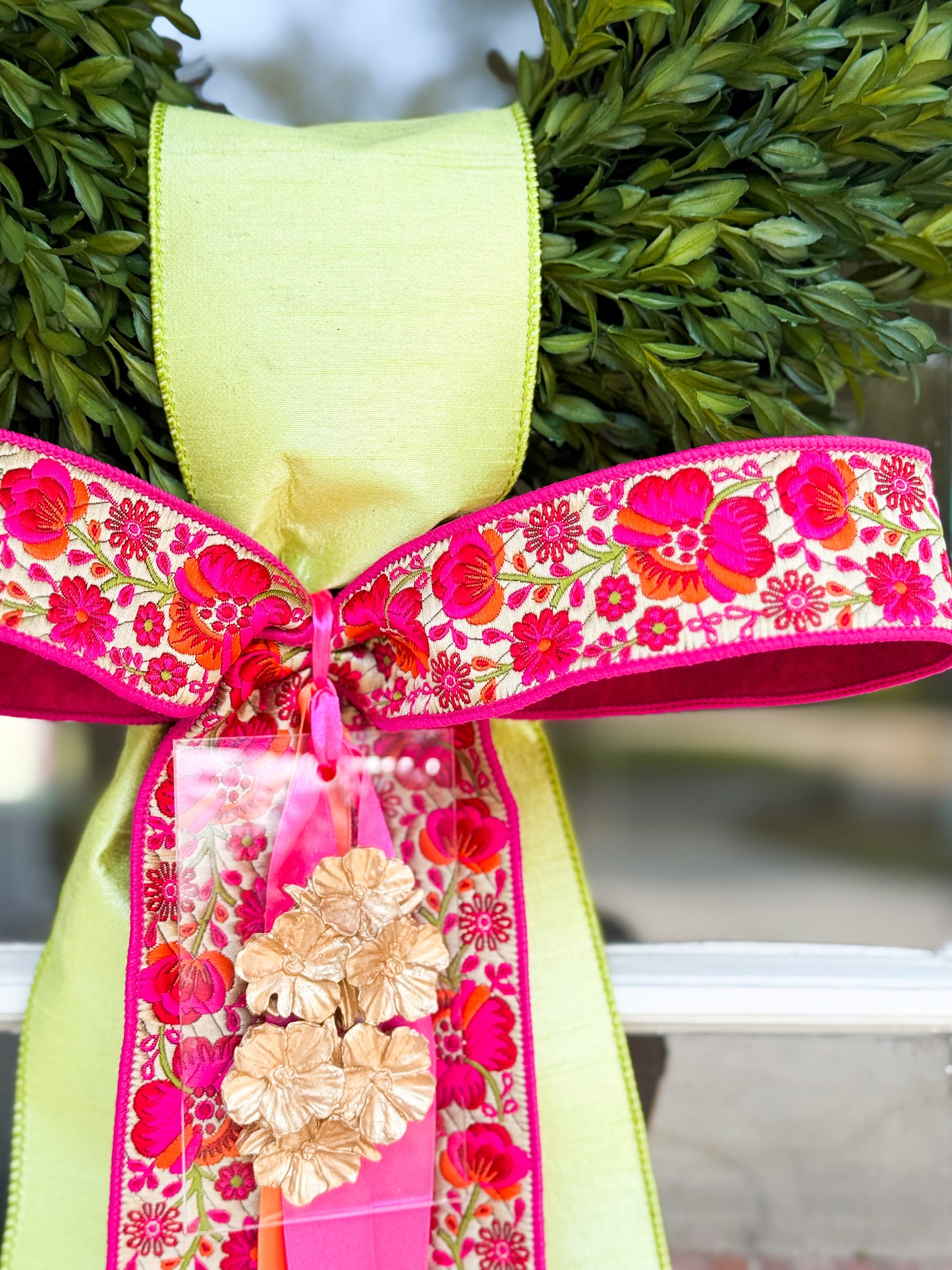 Lime Blossom Garden Tea Leaf Wreath