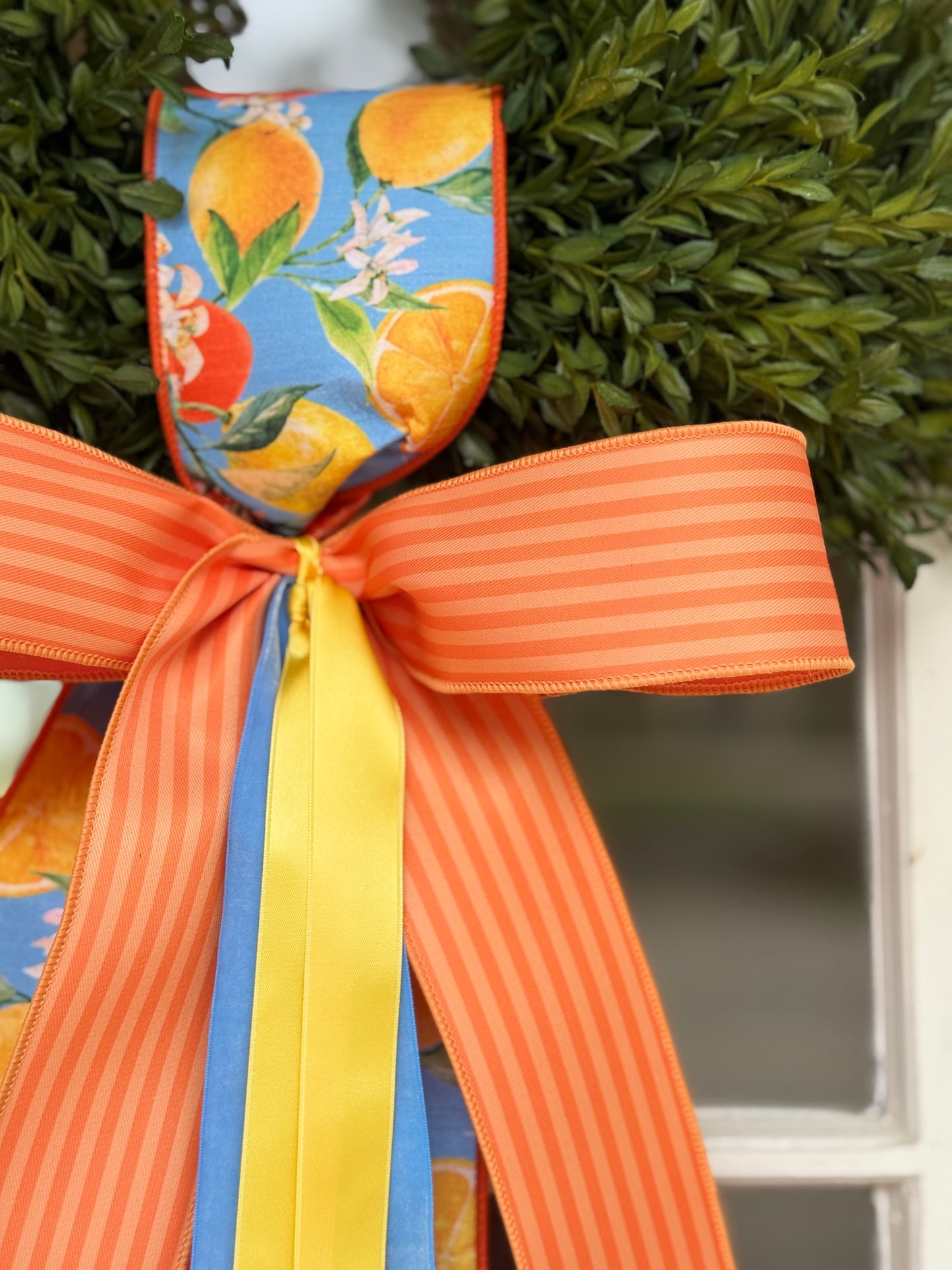 Orange Blossom Garden Tea Leaf Wreath