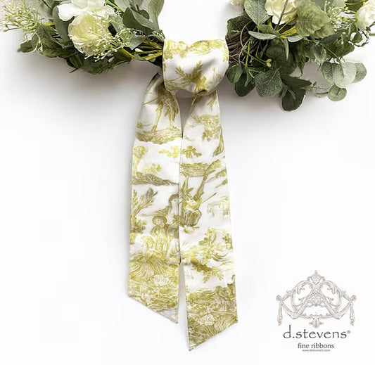 Canvas Toile Sash, Lime White