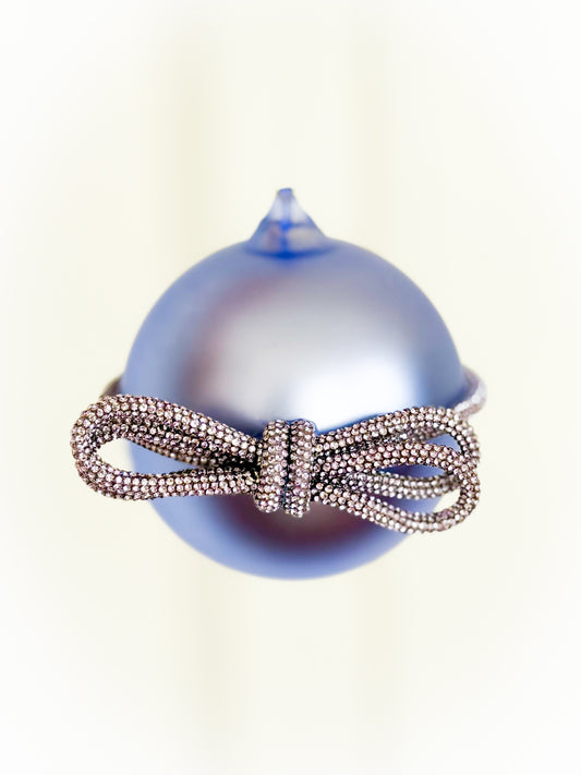 Glass Ball Ornament featuring a Diamond Bow
