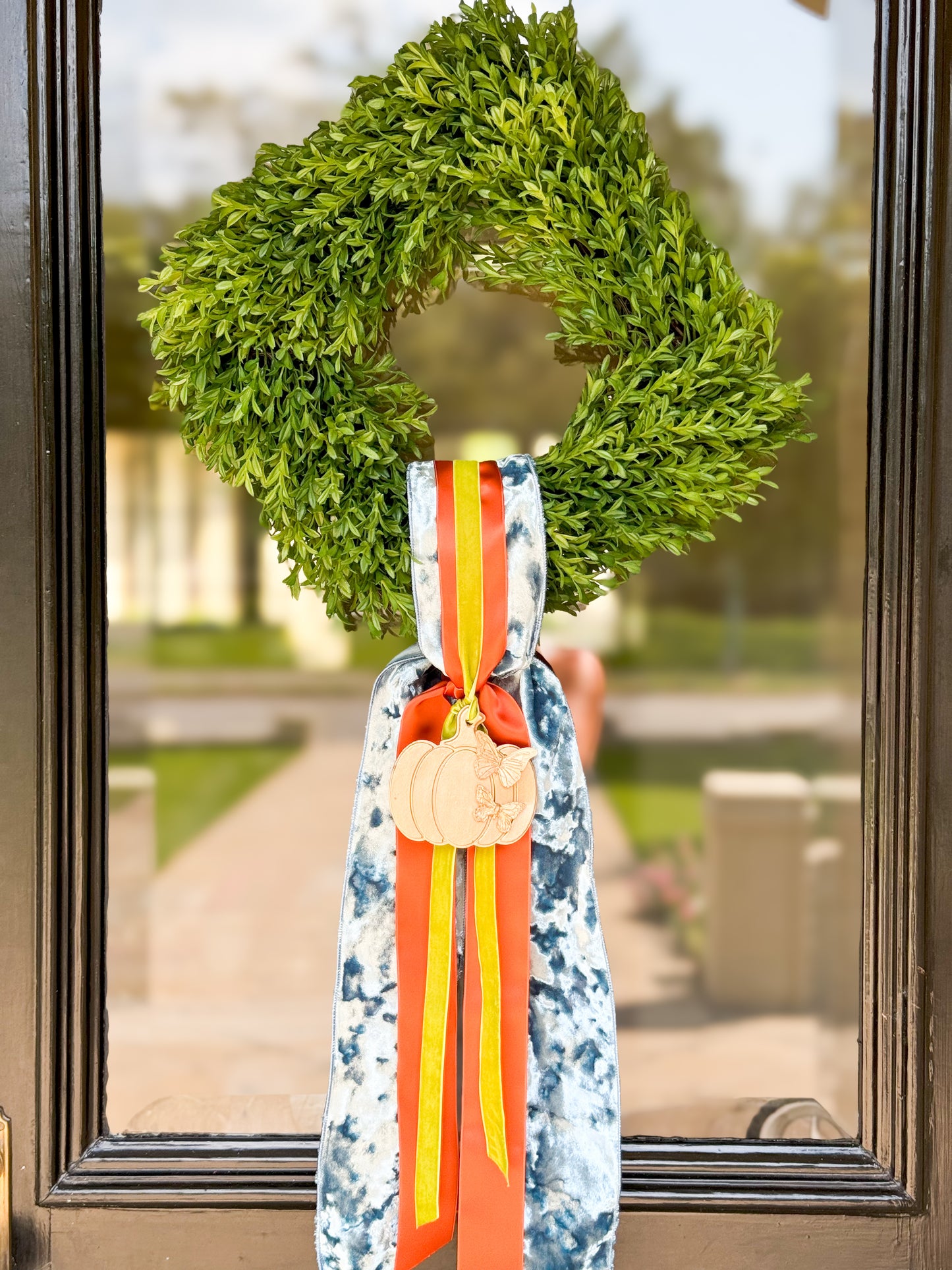 Le Papillon Pumpkin Wreath And Sash