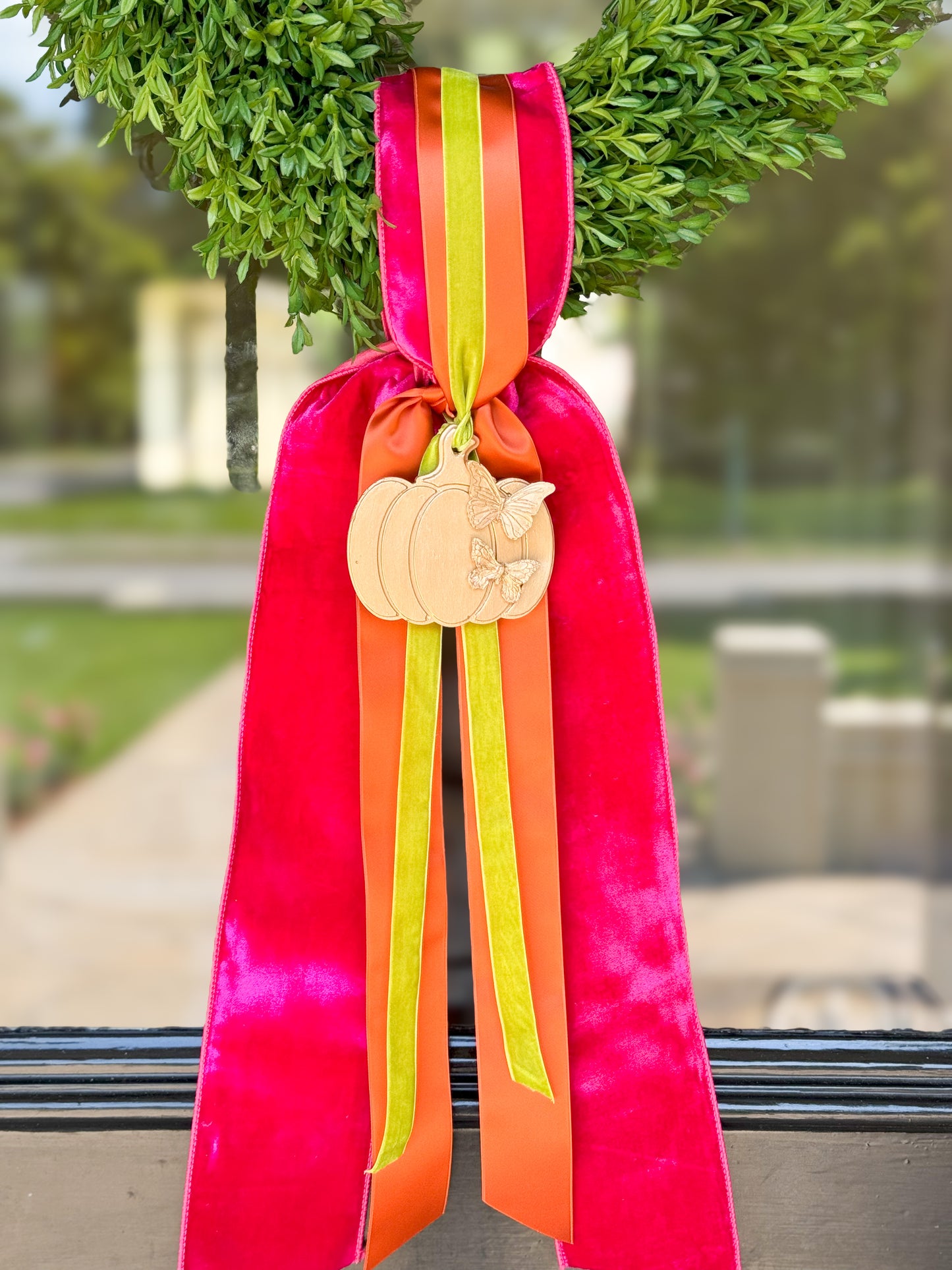 Le Papillon Pumpkin Wreath And Sash