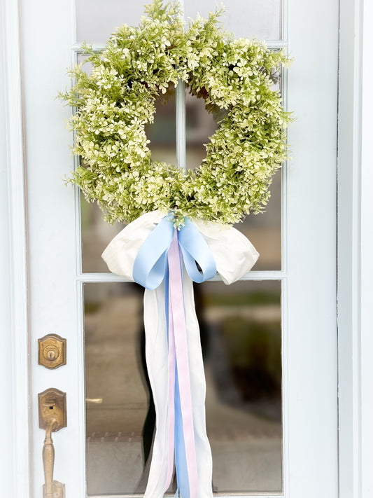 The Blissful Bow Boxwood Wreath