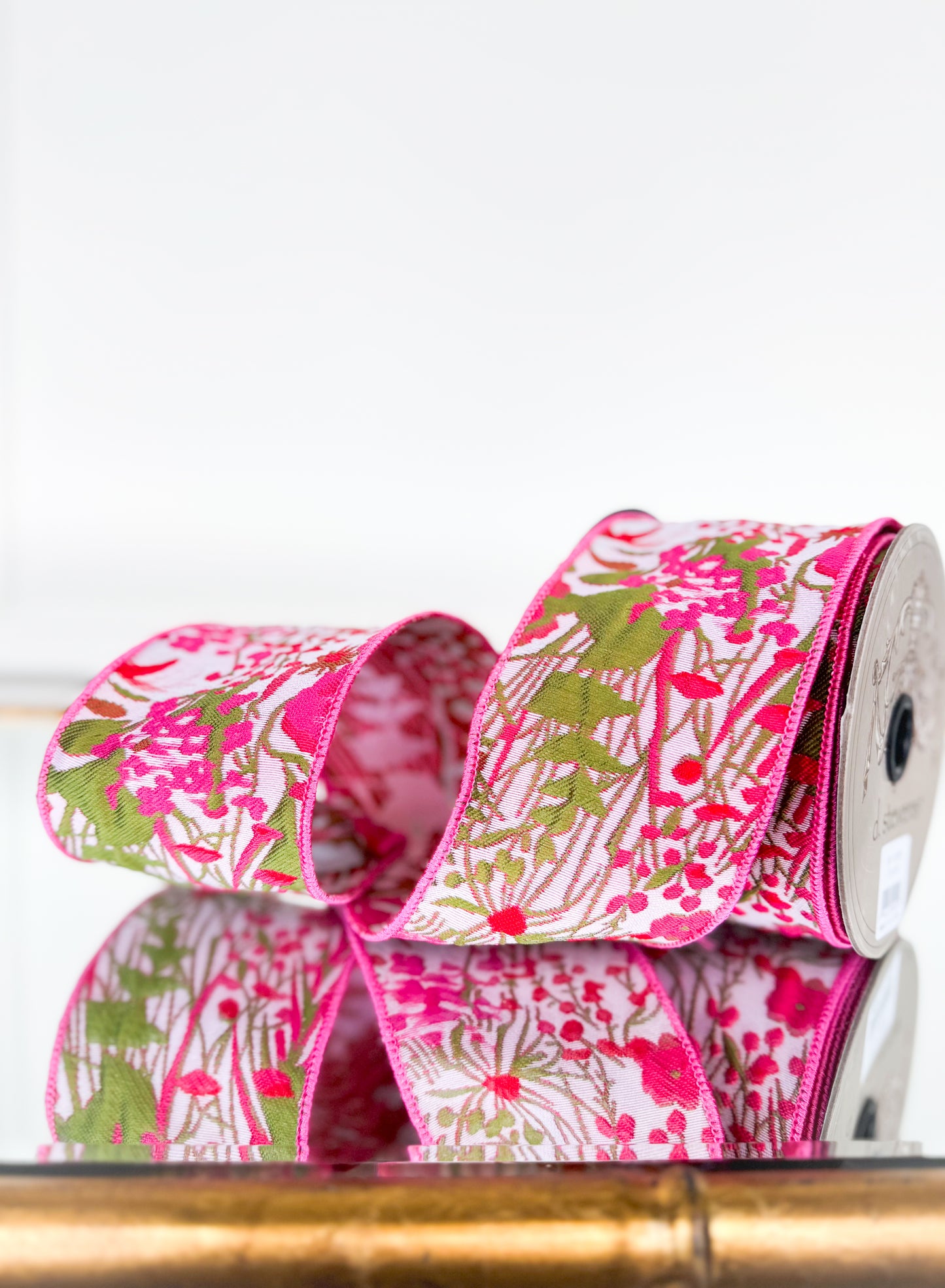 Pink Floral Bouquet Ribbon