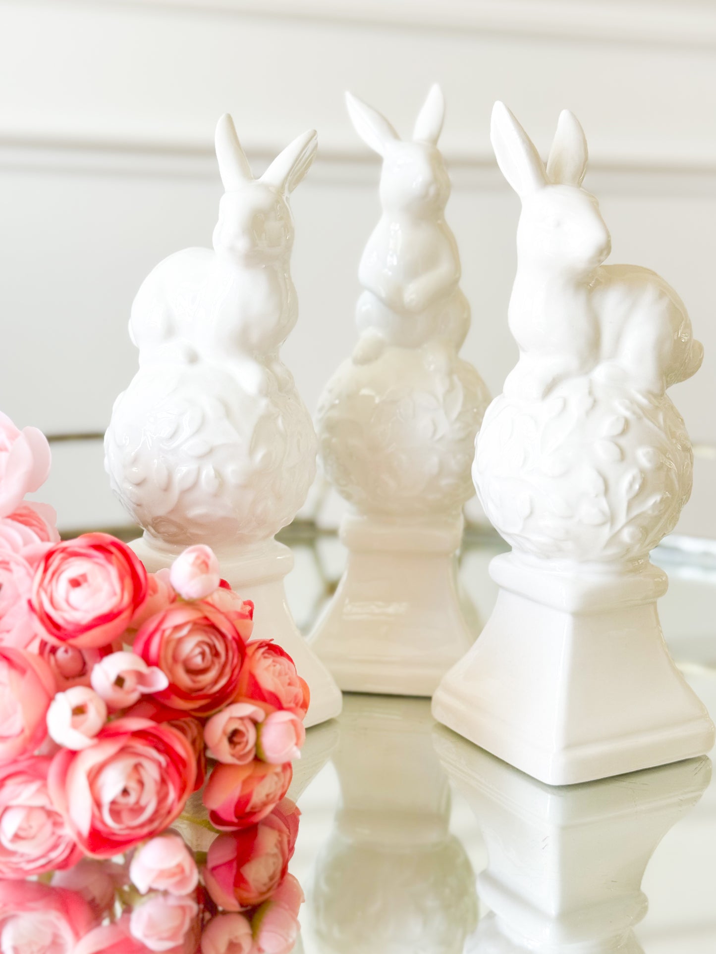 Set Of Three Bunny Finials