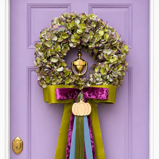 Plum & Chartreuse Hydrangea Wreath