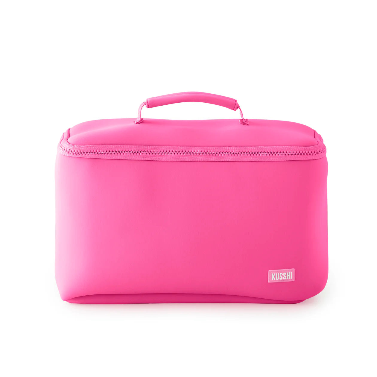 KUSSHI Neoprene Train Case - Large , Pink/Orange