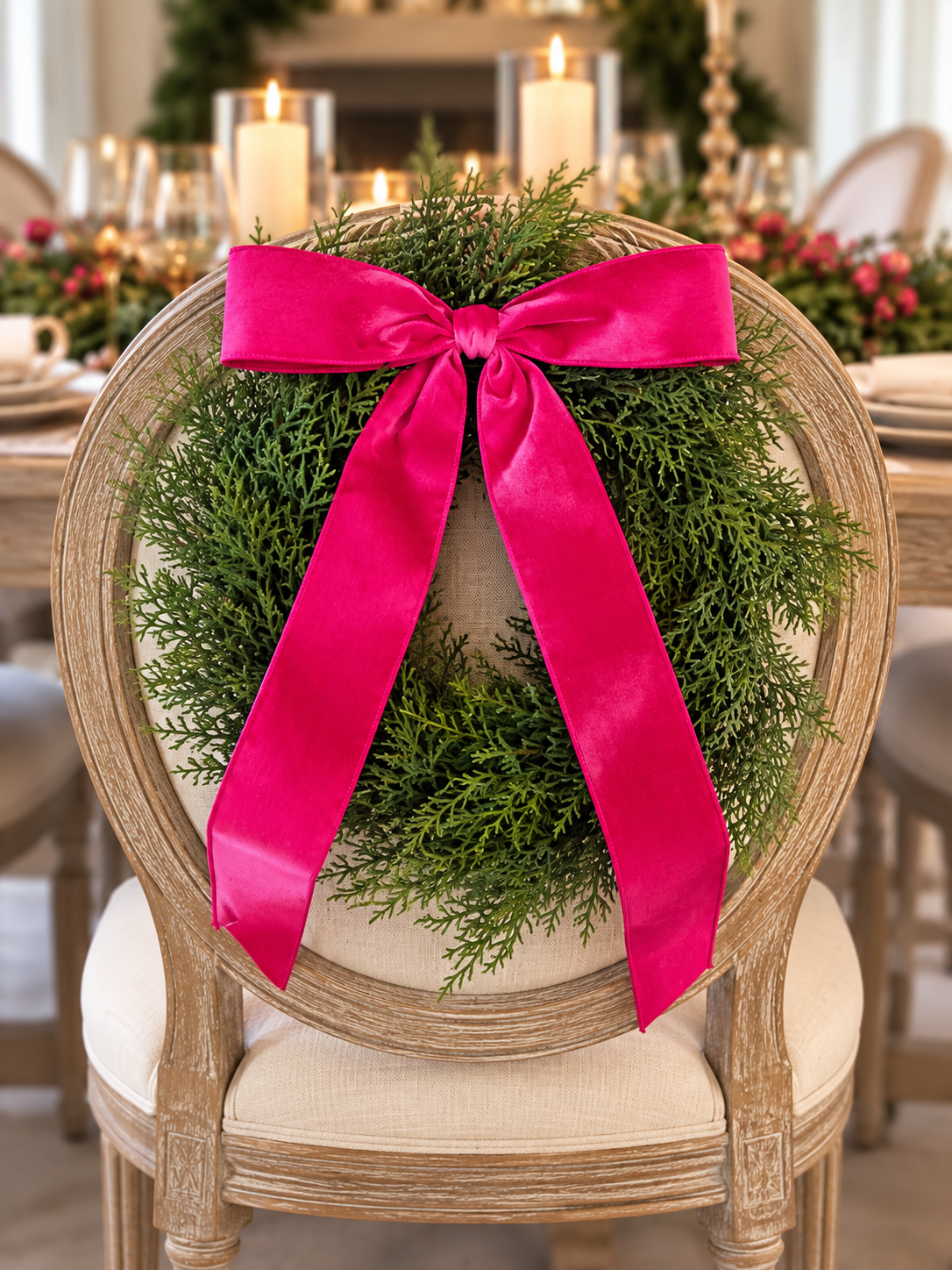 Hot Pink Green Luxury Velvet Tie-On Bow