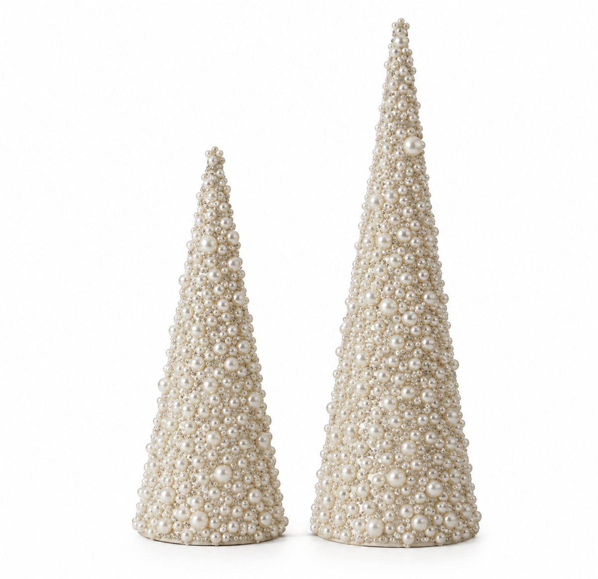 Pearl Embellished Cone Trees Set