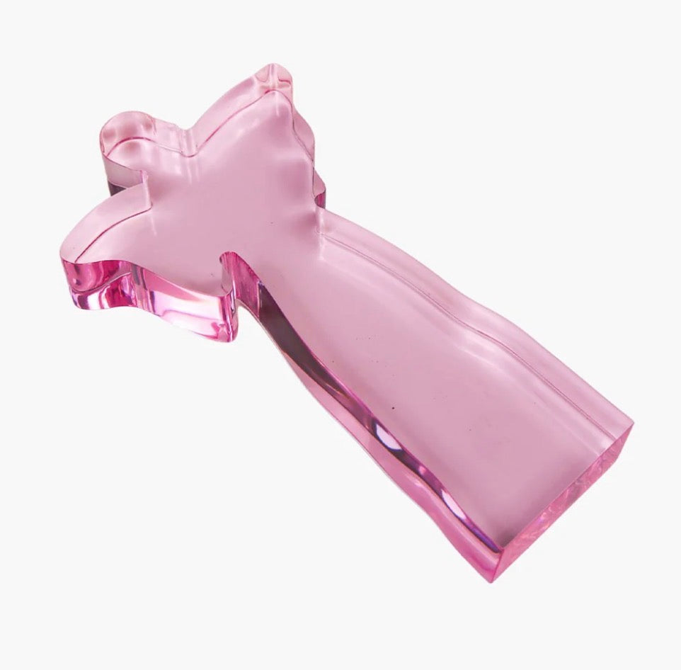 ANNE NEILSON- Large Acrylic Angel Weight , Pink