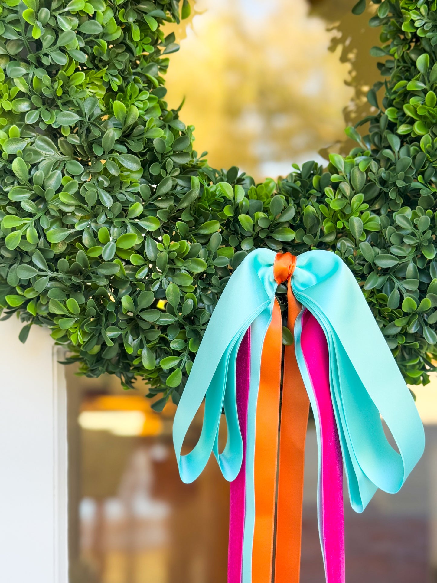 Blissful Bow Boxwood Wreath