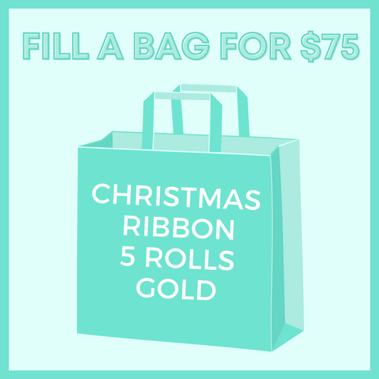 5 Surprise Rolls of Gold Christmas Ribbon