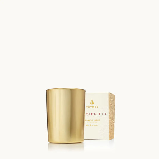 THYMES Frasier Fir Gilded Gold Aromatic Votive Candle 2oz