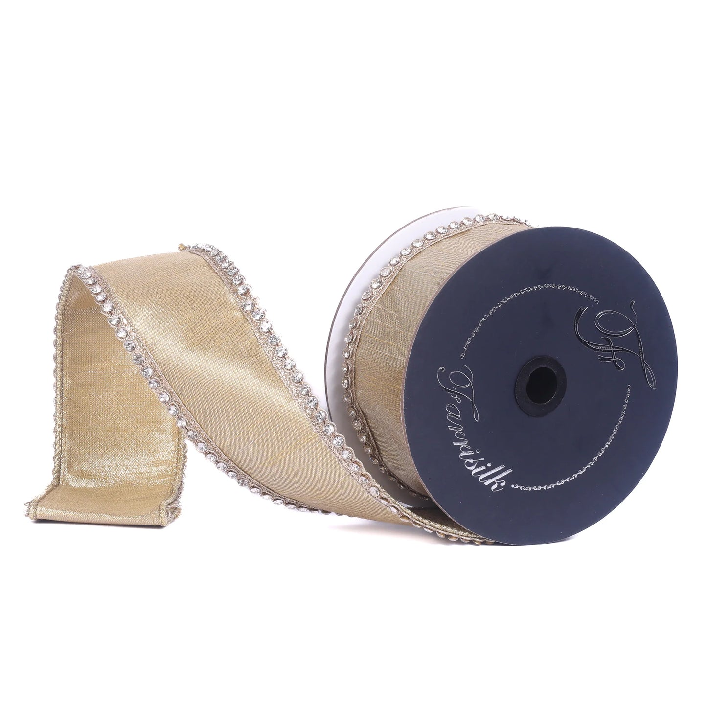 Champagne Gold Crystal Edge Ribbon