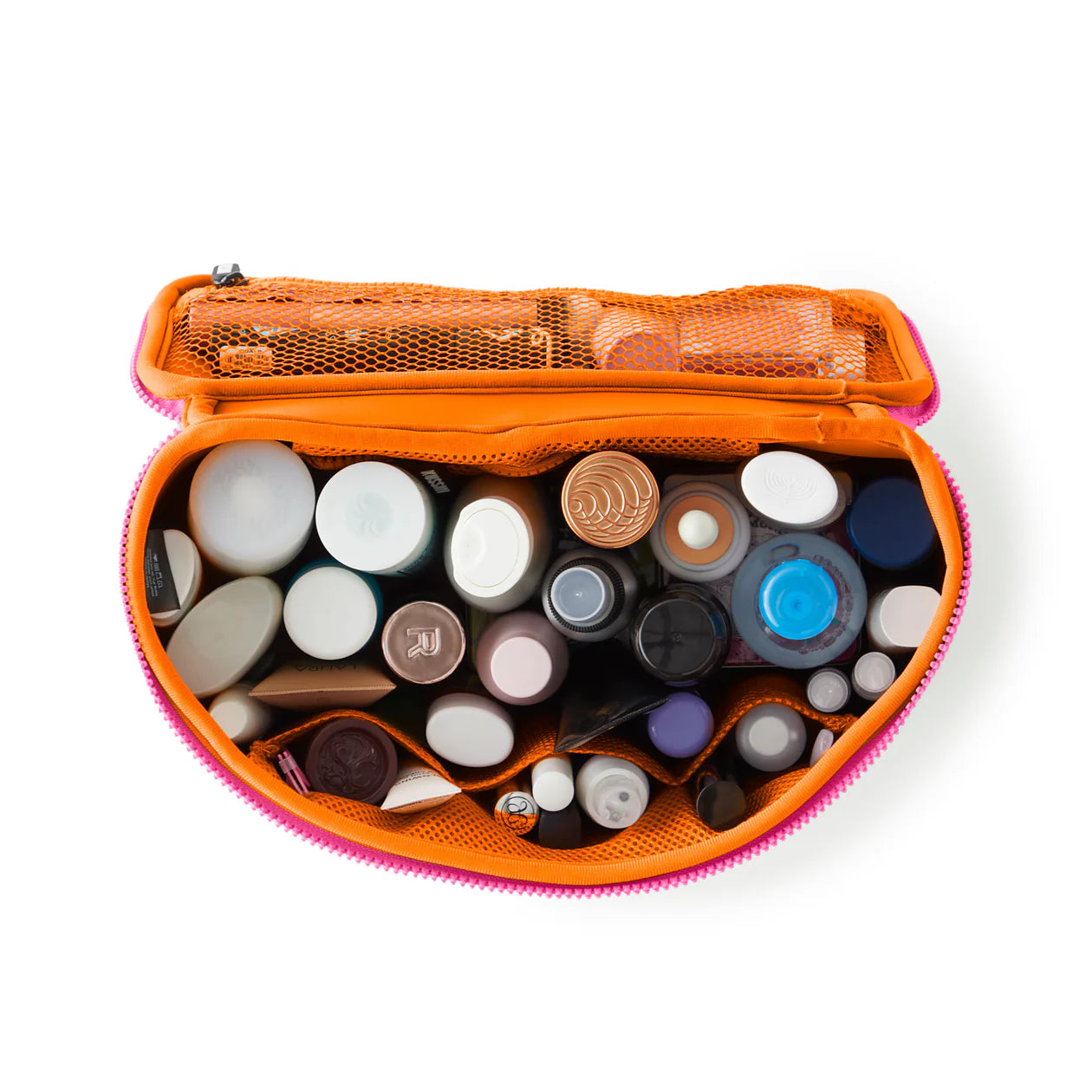 KUSSHI Neoprene Train Case - Large , Pink/Orange