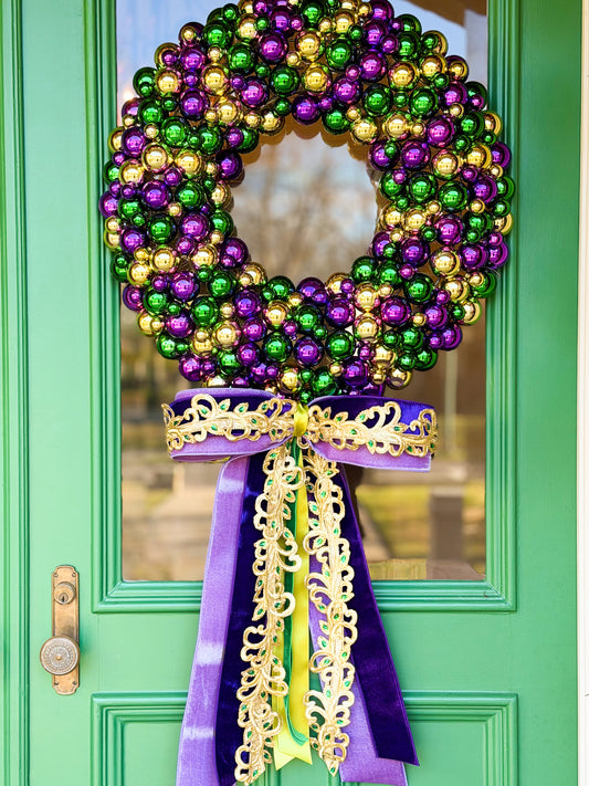 Second Line Luxe Mardi Gras Wreath
