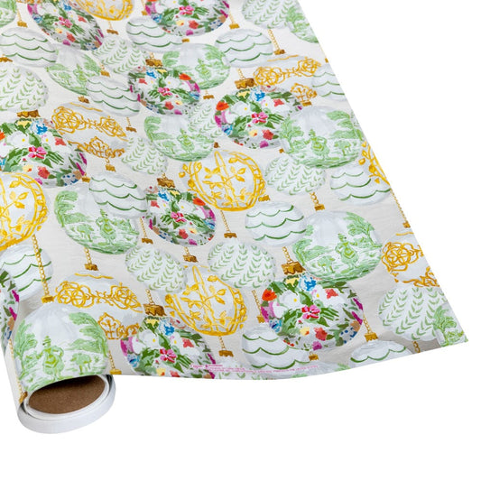 Savannah Silver Foil Embossed Roll Wrap