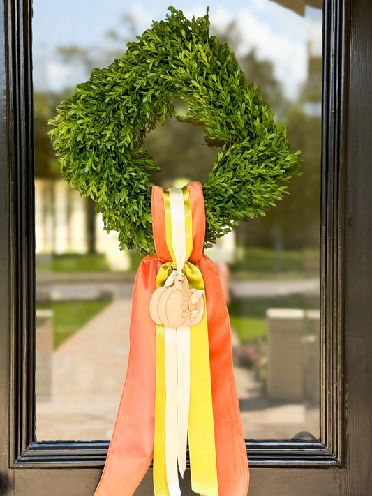 Le Papillon Pumpkin Wreath And Sash