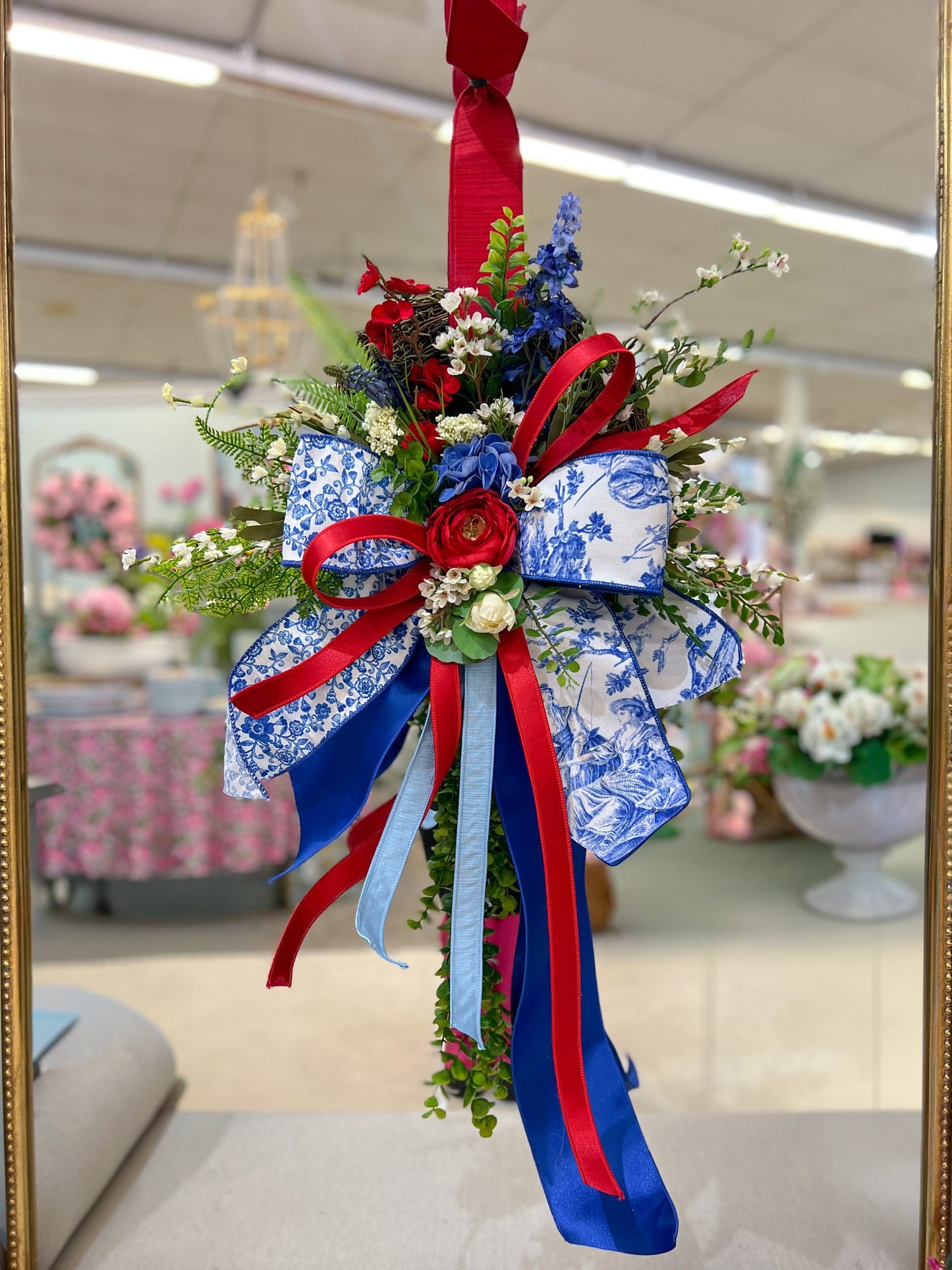Petite Chinoiserie Americana Moss Wreath