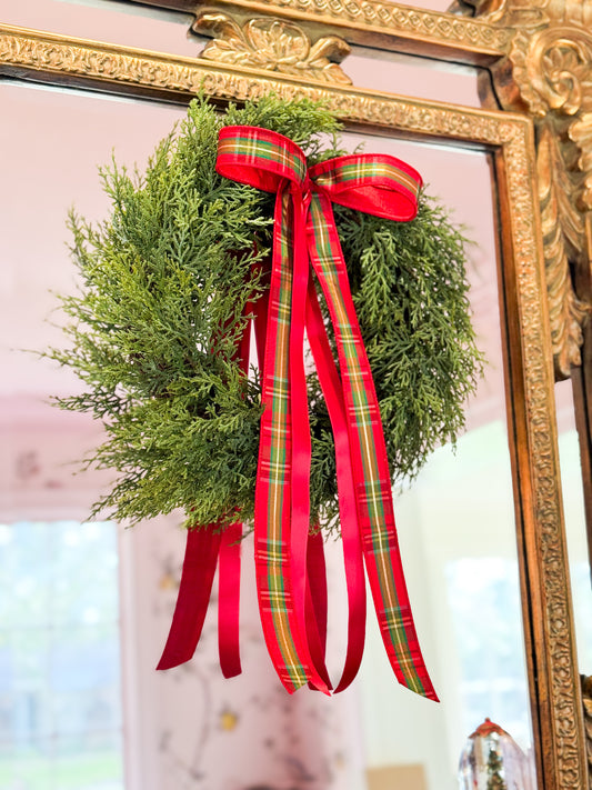 Fete Noel Christmas Cedar Bow Wreath