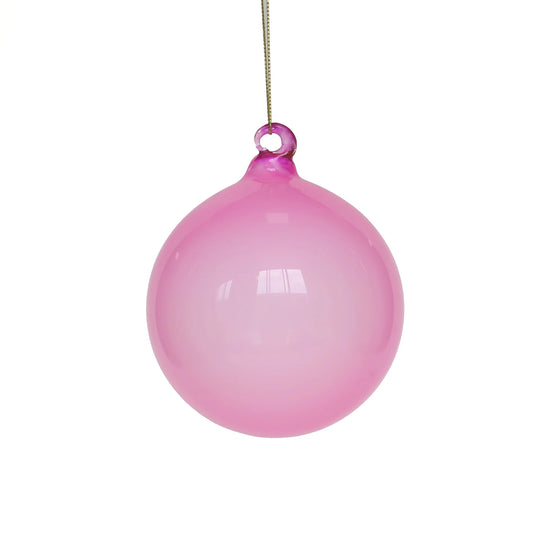 5” Glass Ornament - Light Pink
