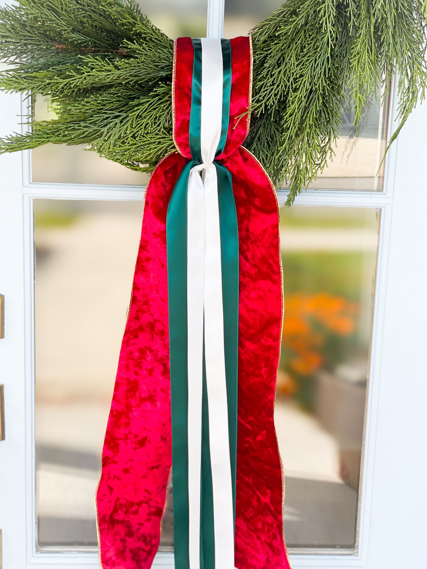 Seasonal Sash With Cedar Wreath