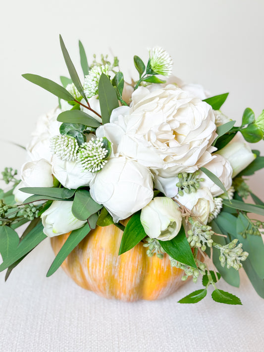 Ivory Harvest Bloom Petal Pumpkin