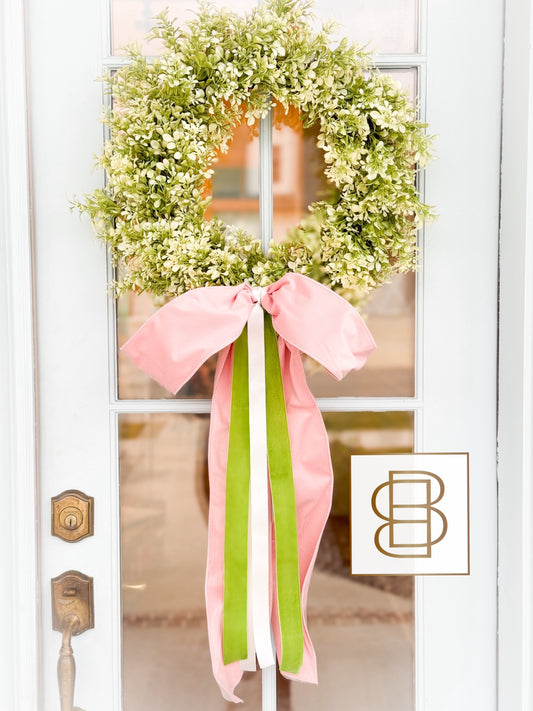 The Blissful Bow Boxwood Wreath