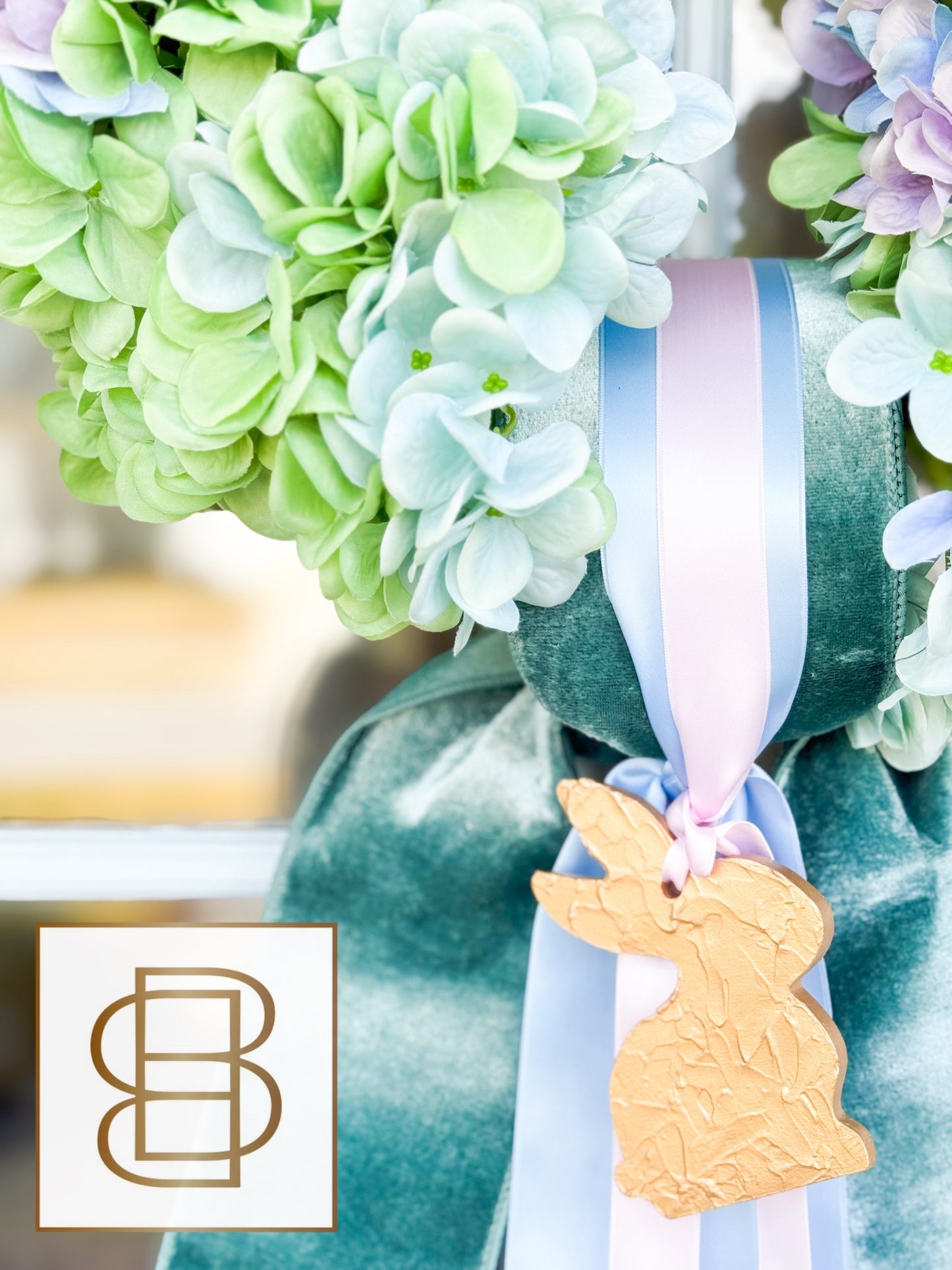 The Cottontail Hydrangea Wreath And Sash