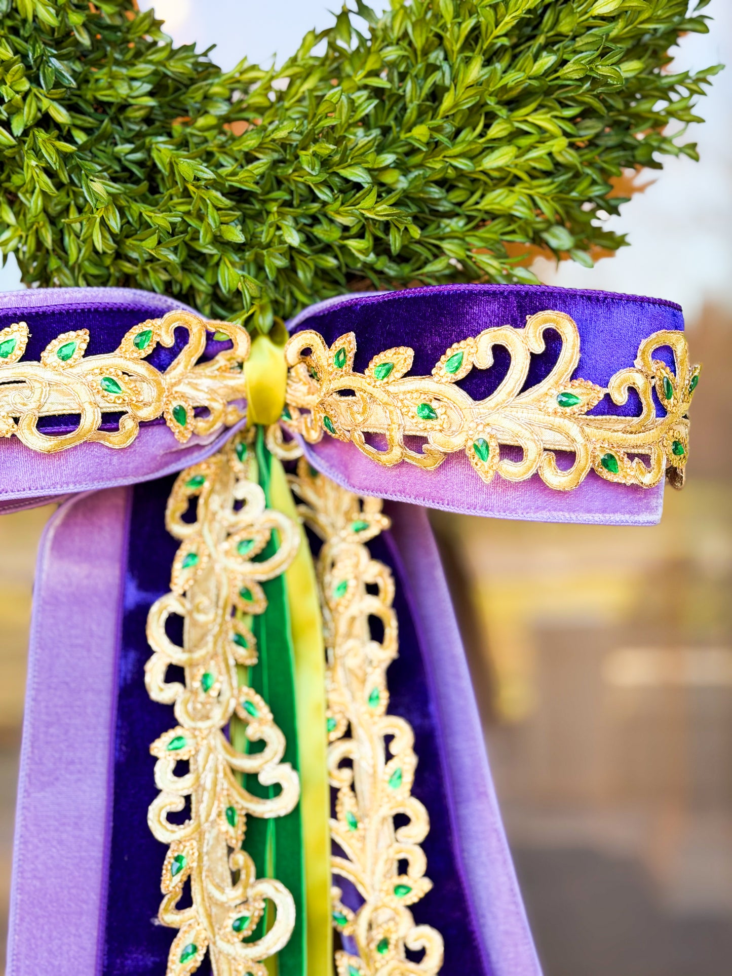 Second Line Luxe Mardi Gras Tea Leaf Wreath