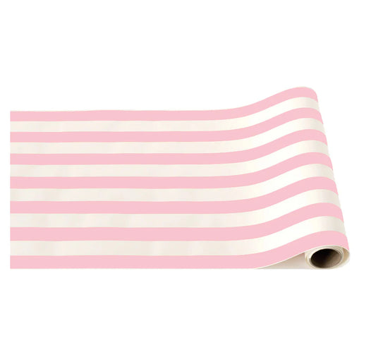 Table Runner Pink/White Strip