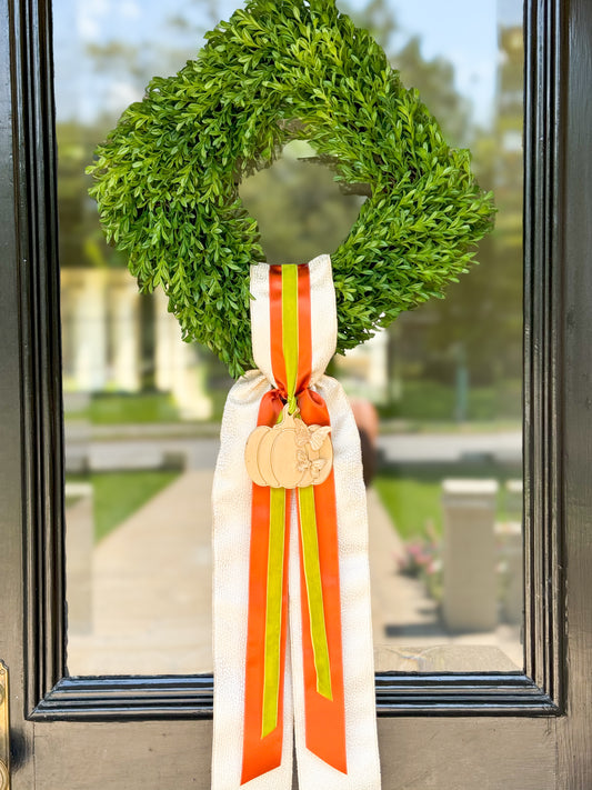 Le Papillon Pumpkin Wreath And Sash