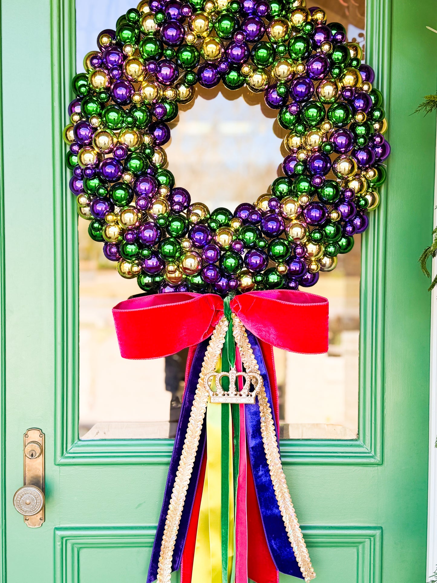 Parade in Pink Mardi Gras Wreath And Bow